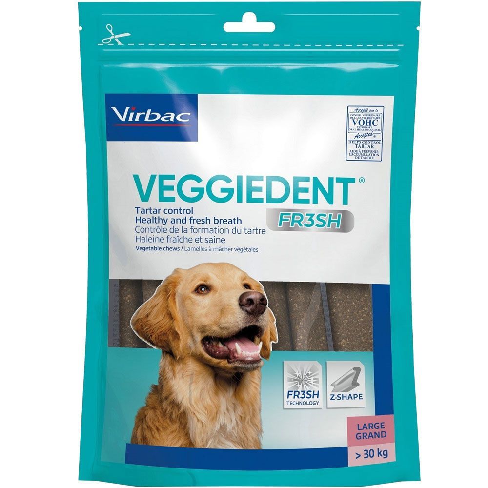 C.E.T. VeggieDent Fr3sh 30 chews for large dogs 60 lbs and over 1
