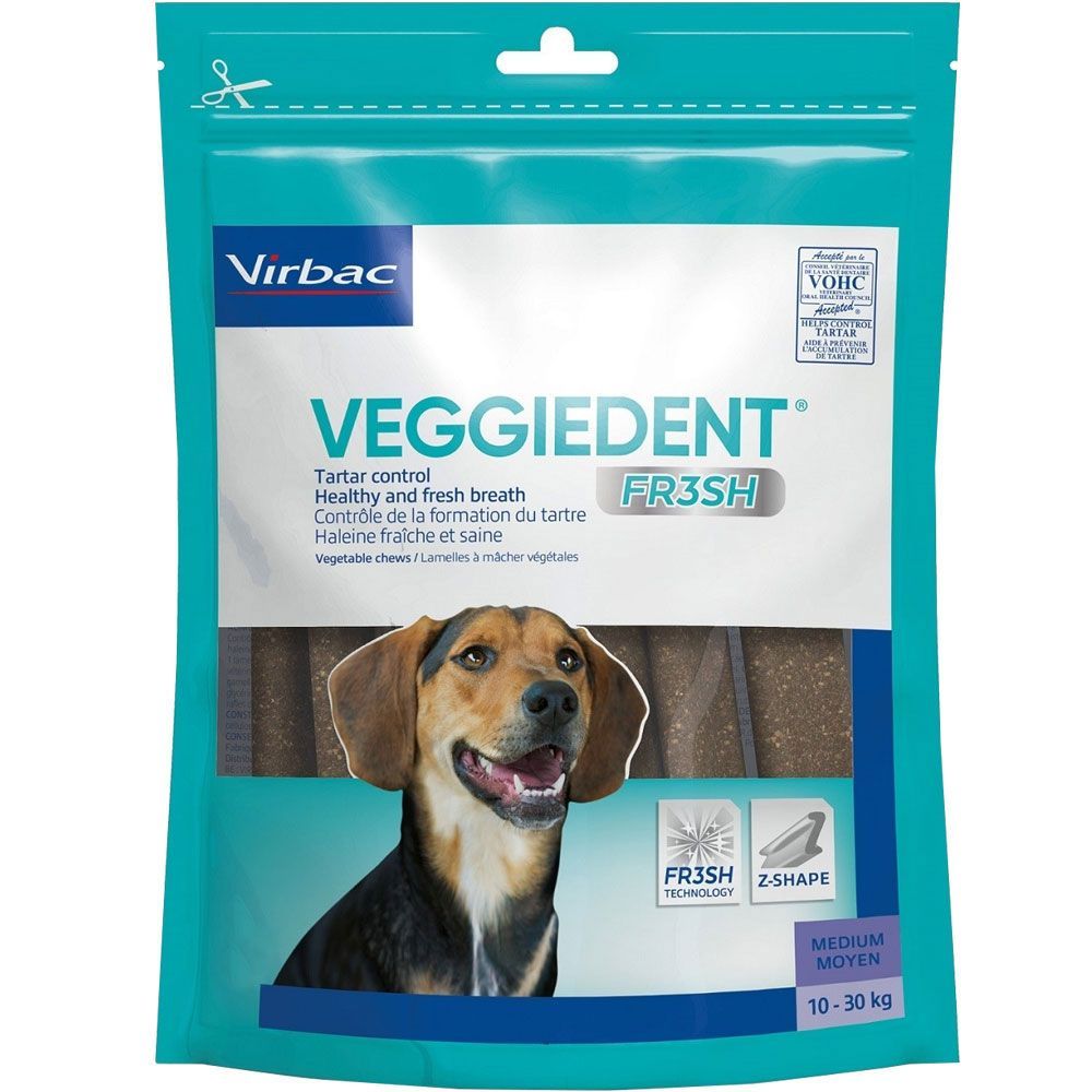 C.E.T. VeggieDent Fr3sh 30 chews for medium dogs 22-60 lbs 1