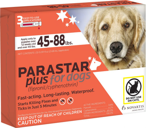 Parastar Plus 3 applicators for dogs 45-88 lbs (Red) 1