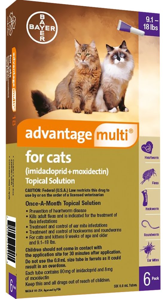Advantage Multi for Cats 6 doses 9.1-18 lbs (Purple) 1