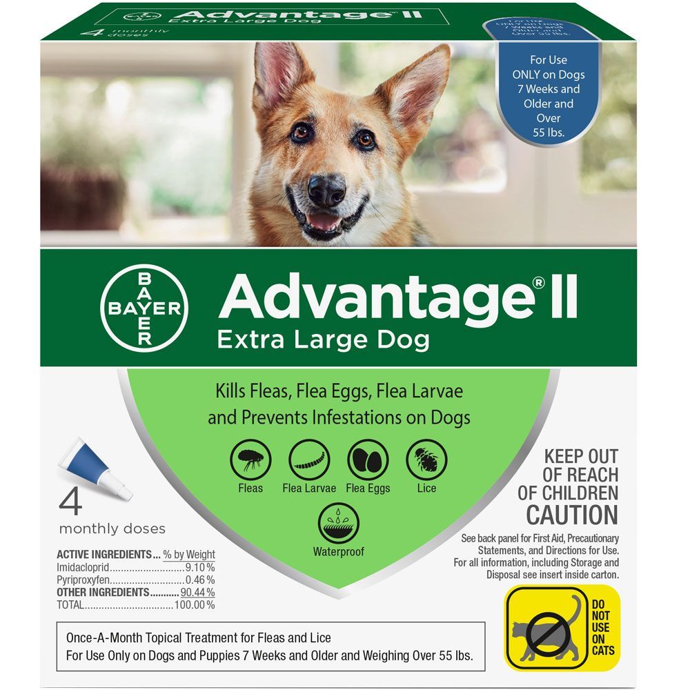 Advantage II for Dogs 4 doses over 55 lbs (Blue) 1