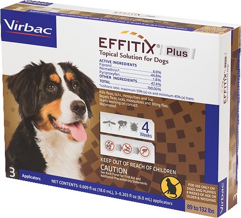 Effitix Plus  3 applicators for dogs 89-132 lbs (Brown) 1