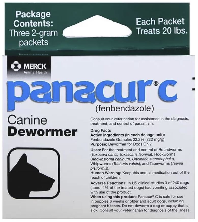 Panacur C  2 g 3 paquetes de 2g 1