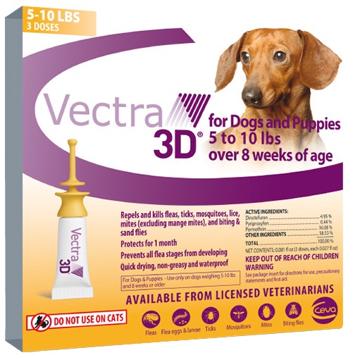 Vectra 3D 3 dosis para perros y cachorros de 5 a 10 libras 1