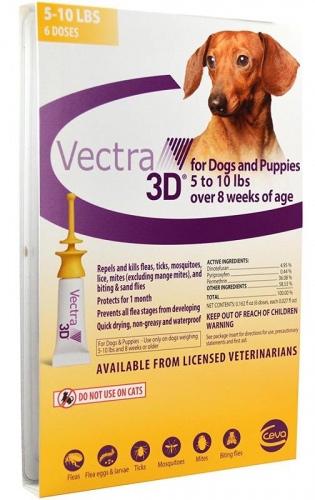 Vectra 3D para perros y cachorros de 5 a 10 libras 6 dosis 1