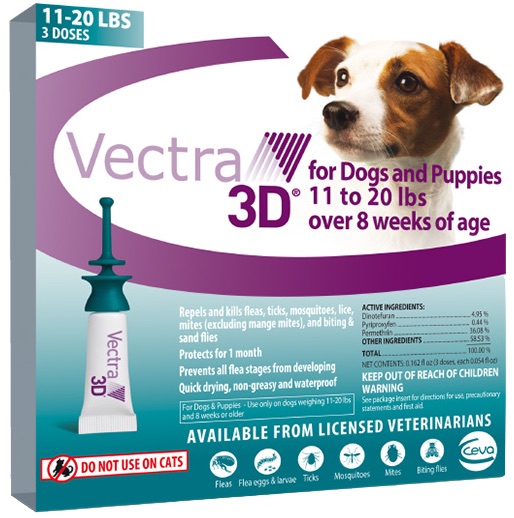 Vectra 3D 3 dosis para perros y cachorros de 11 a 20 libras 1