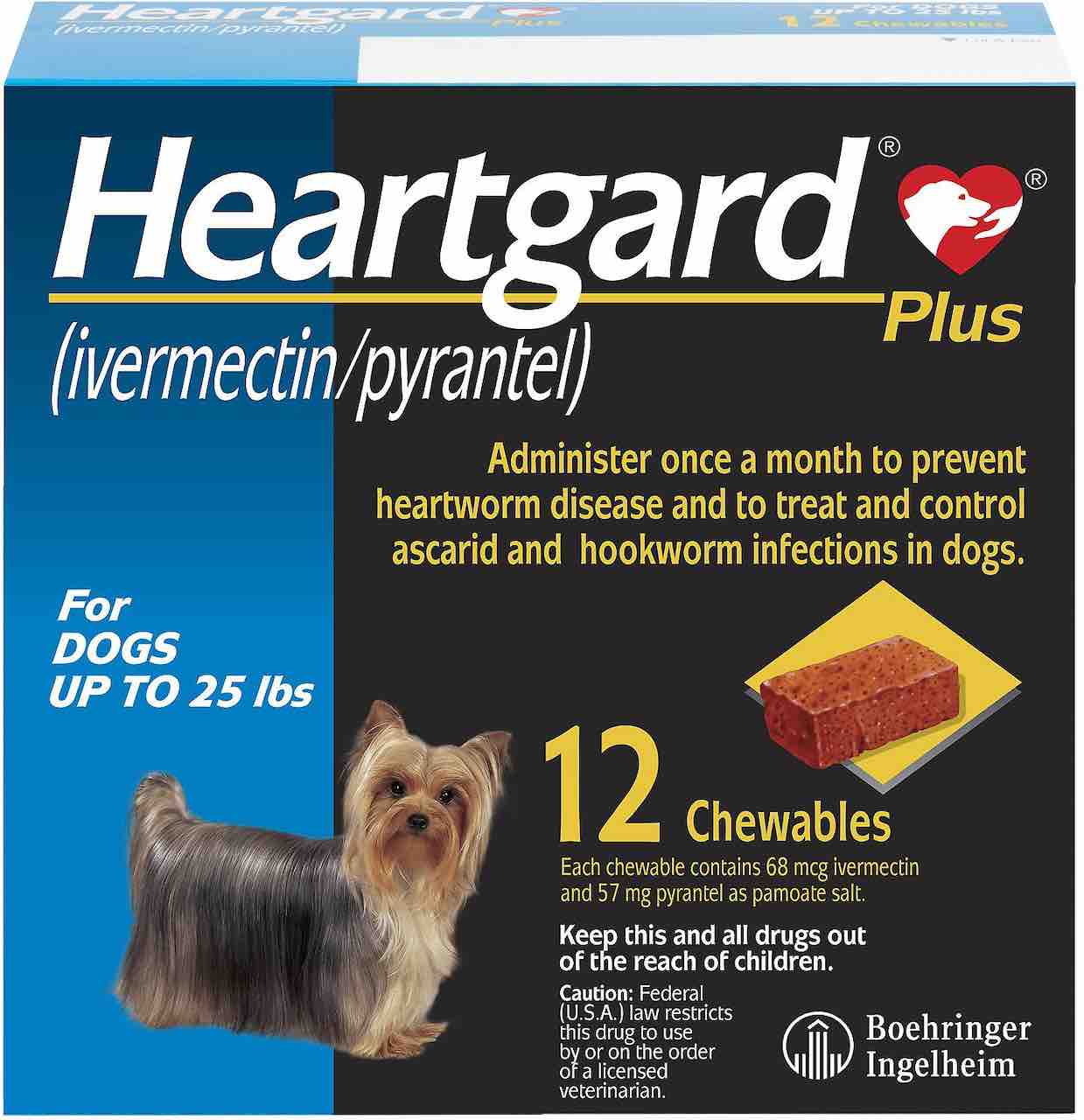 Heartgard Plus Chewables 12 doses for dogs up to 25 lbs (Blue) 1