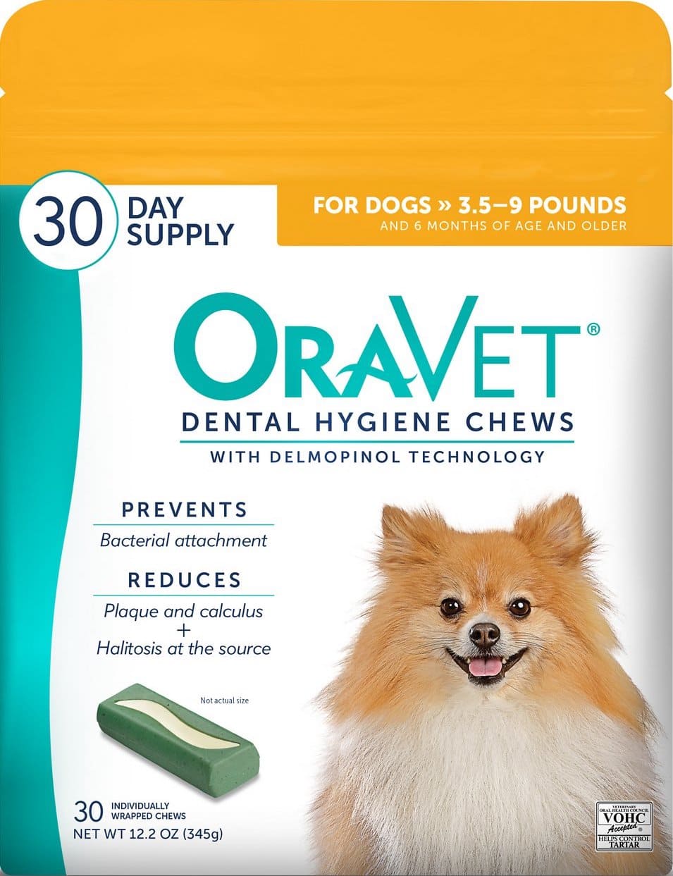 OraVet Masticables para la Higiene Dental para perros de 3.5 a 9 libras 30 comprimidos 1