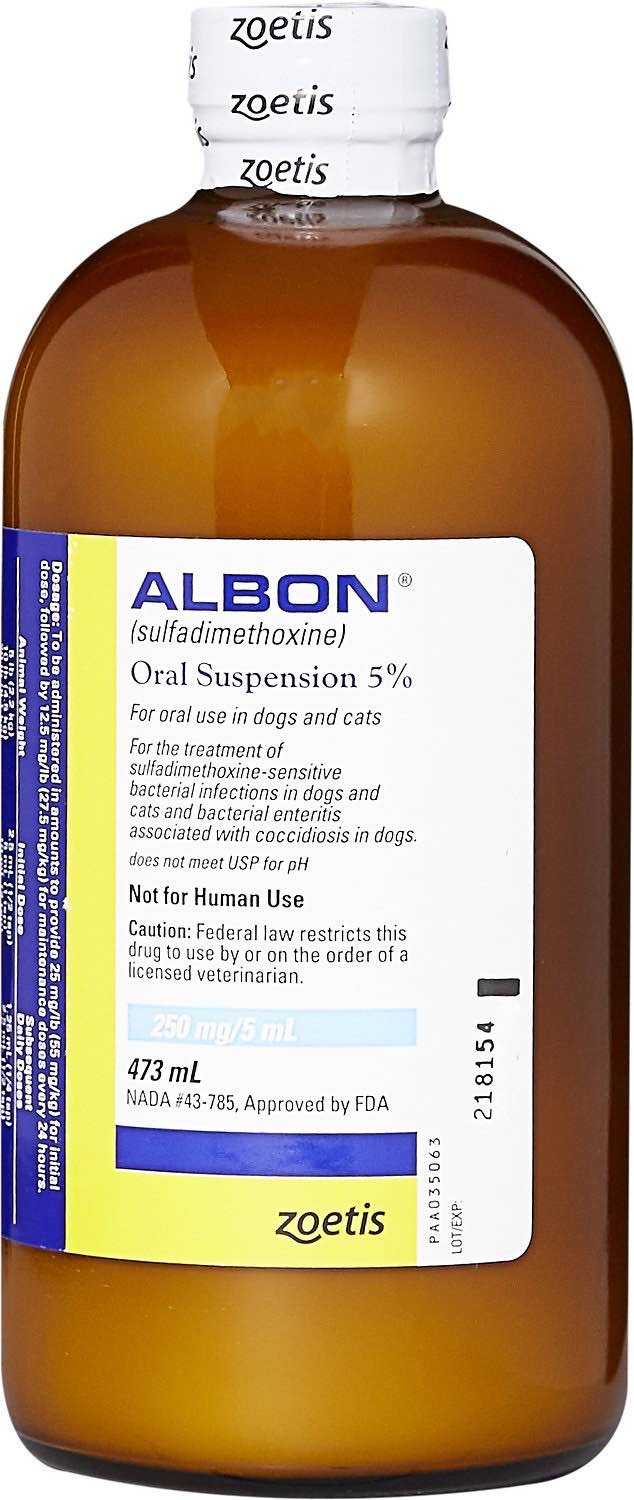 Albon Oral Suspension 5% 16 oz (473 ml) 1