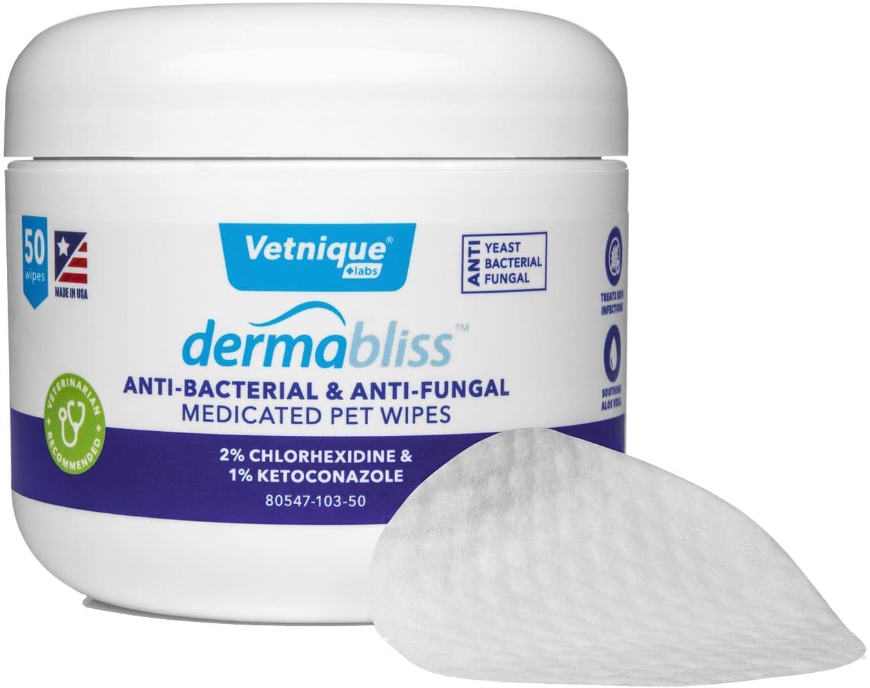 Dermabliss Anti-Bacterial & Anti-Fungal Medicated Wipes