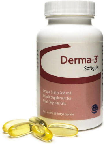 Derma-3 Softgels 60 capsules for small dogs & cats 1