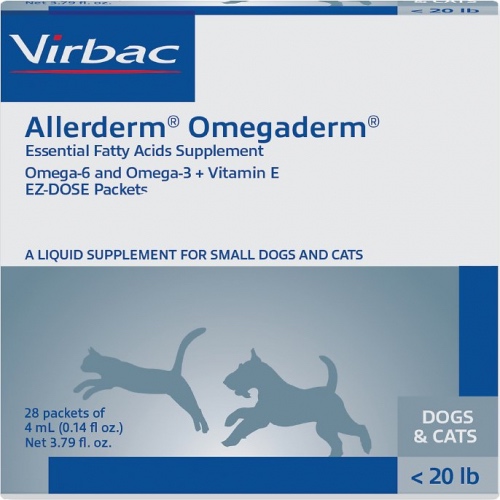 Allerderm Omegaderm for small dogs & cats under 20 lbs 28 x 4 ml packets 1
