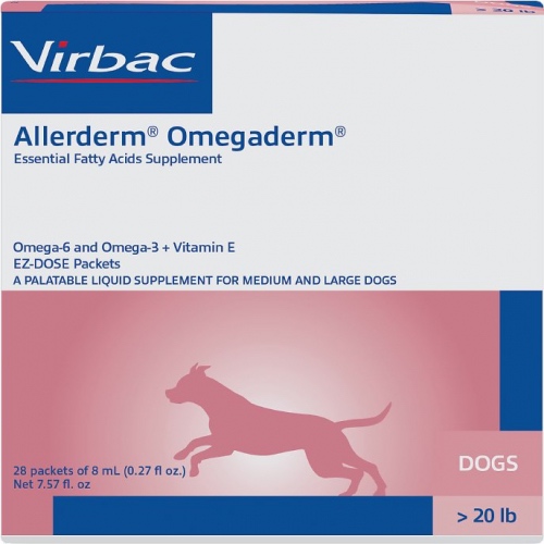 Allerderm Omegaderm 28 x 8 ml packets for medium & large dogs over 20 lbs 1