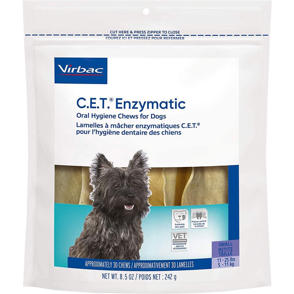 C.E.T. Enzymatic Oral Hygiene Chews 30 chews for small dogs 11-25 lbs 1