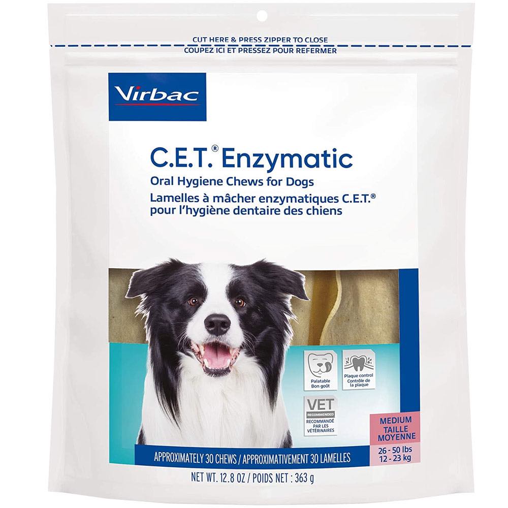 C.E.T. Enzymatic Oral Hygiene Chews 30 chews for medium dogs 26-50 lbs 1