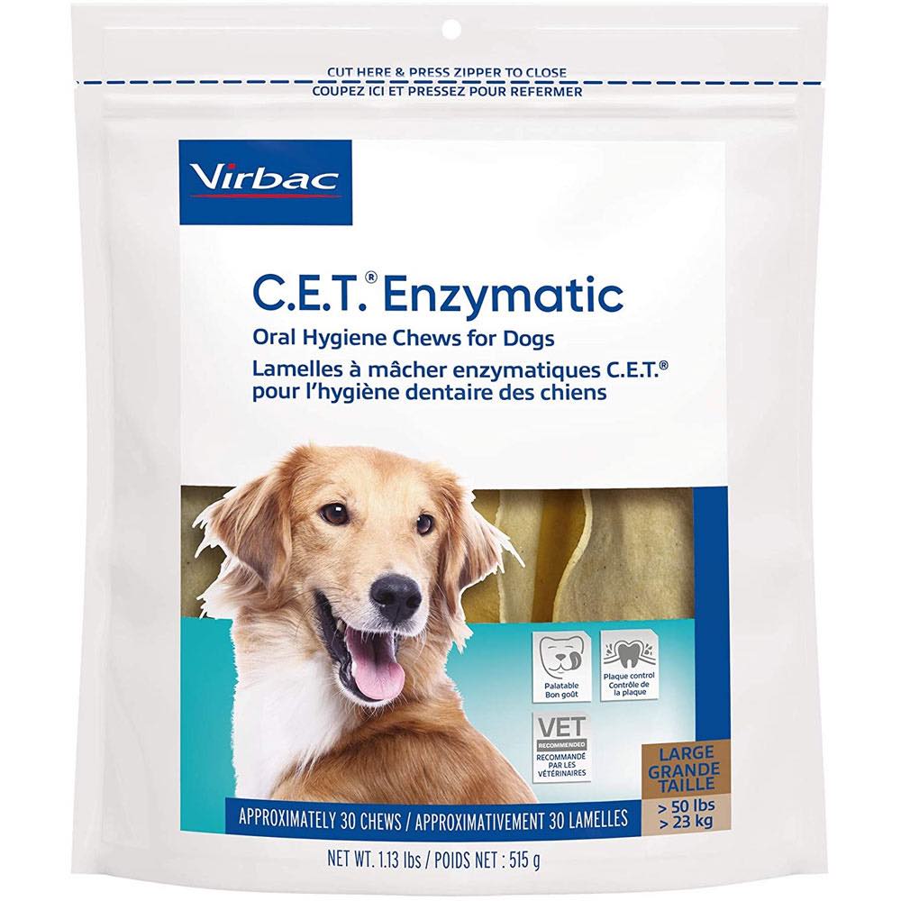 C.E.T. Enzymatic Oral Hygiene Chews 30 chews for large dogs 50 lbs and over  1
