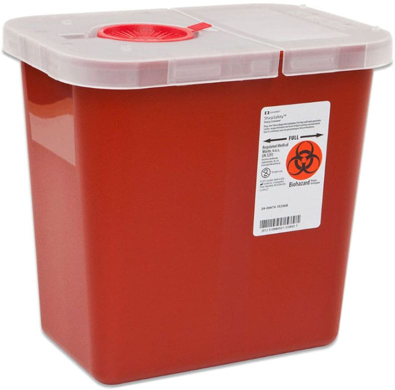 Large Volume Sharps Containers 18 gallon with hinged lid 1