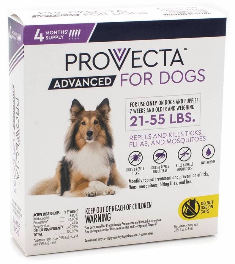 Provecta Advanced for Dogs 4 doses 21-55 lbs (Purple) 1