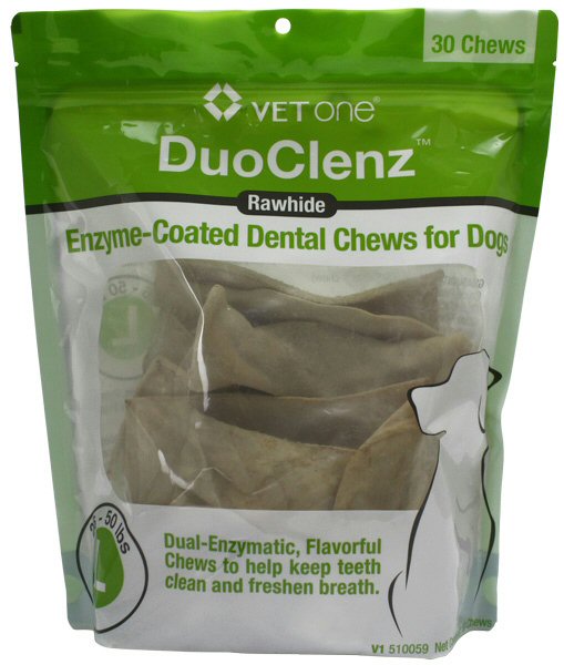 DuoClenz Rawhide Chews for large dogs 26-50 lbs 30 chews 1