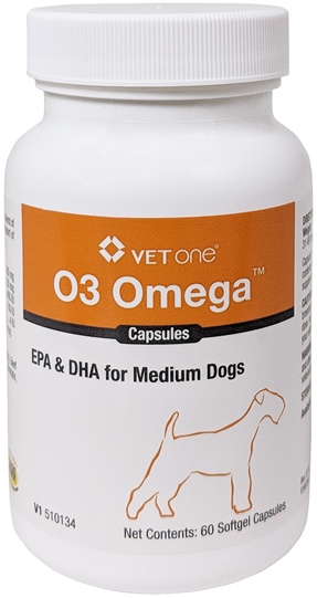 O3 Omega Cápsulas Medium Dogs (31-60 lbs) 60 softgel capsules 1
