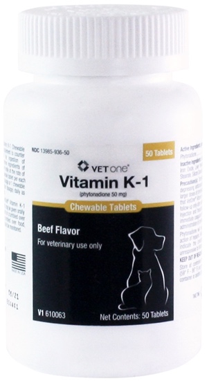 Vitamin K-1 Comprimidos Masticables 50 mg 50 chewable tablets Beef 1