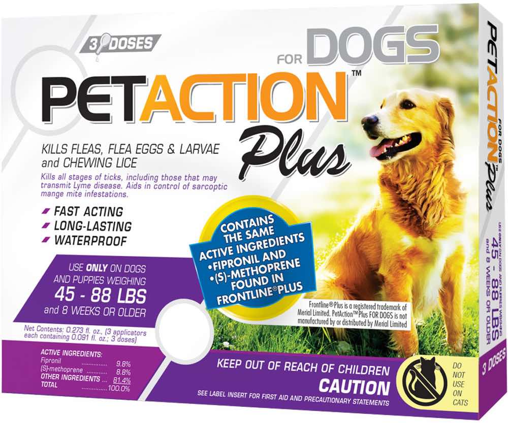 PetAction Plus for Dogs 3 doses 45-88 lbs (Purple) 1