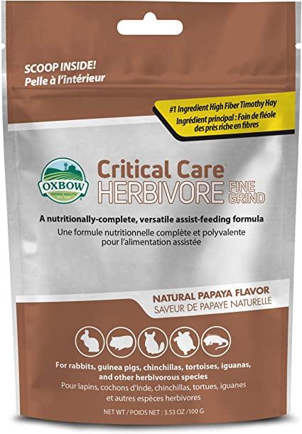 Oxbow Critical Care Herbivore Fine Grind 3.53 oz (100 g) bag Papaya 1