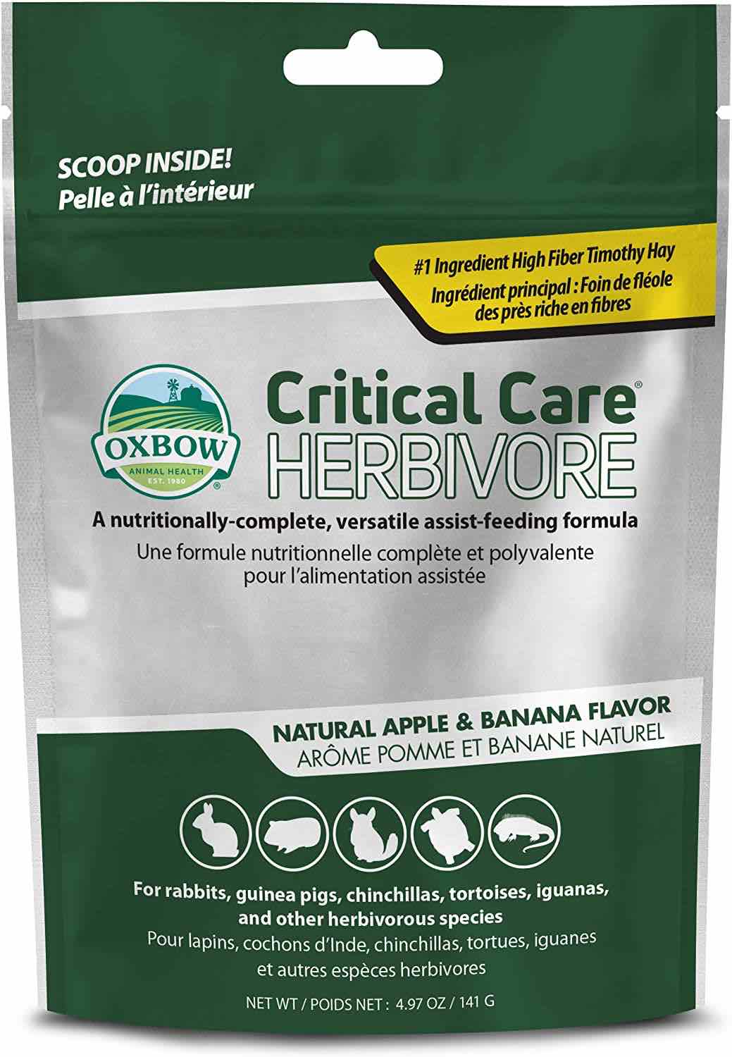 Oxbow Critical Care Herbivore 4.97 oz (141 g) bag Apple & Banana 1