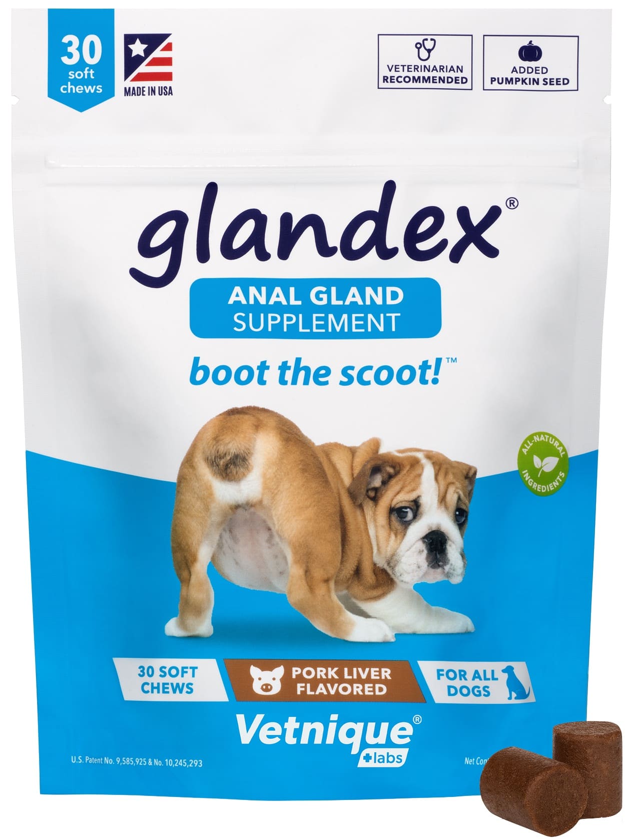Glandex Anal Gland Supplement Soft Chews 30 count Pork Liver 1