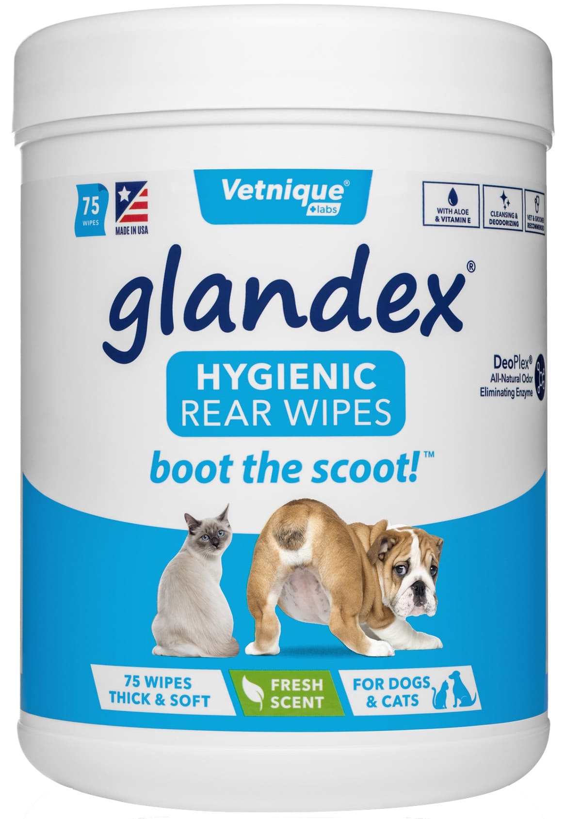 Glandex Anal Gland Hygienic Pet Wipes 75 count (Single) 1