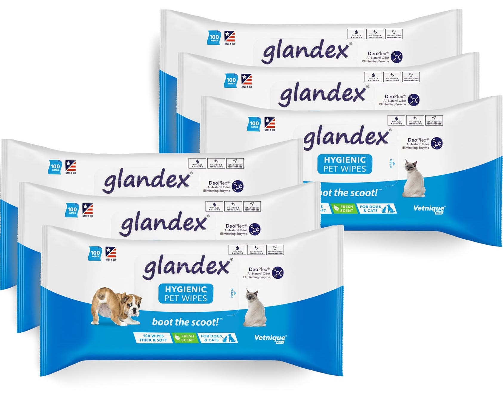 Glandex Anal Gland Hygienic Pet Wipes 100 count (6 Pack) 1