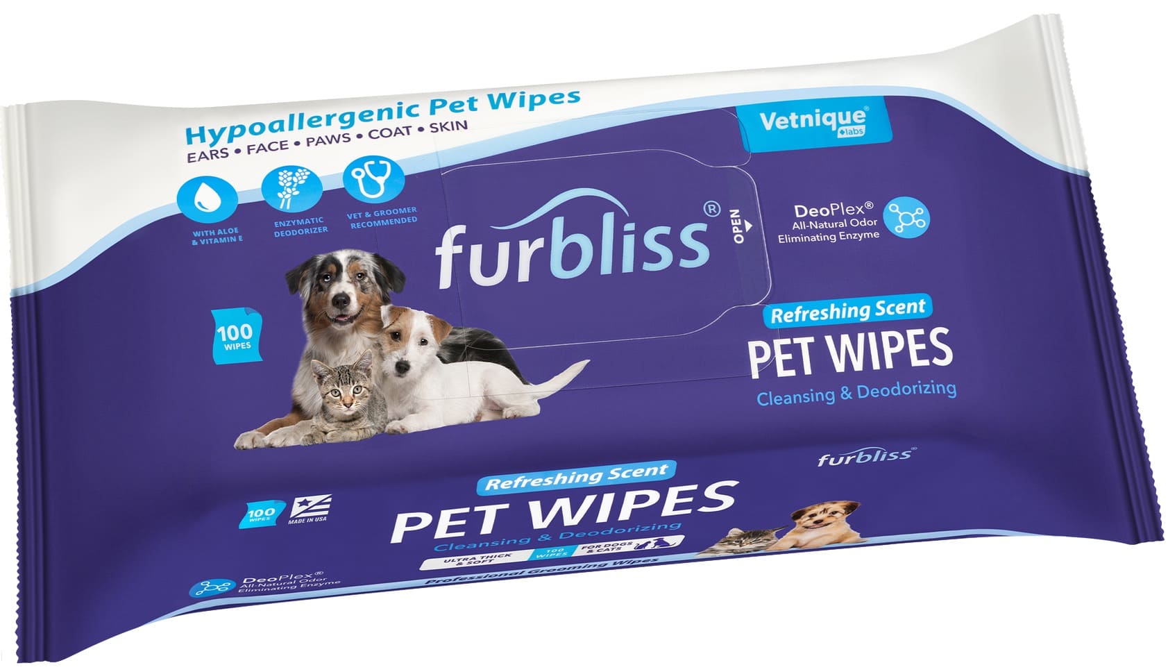 Furbliss Hygienic Grooming Pet Wipes Refreshing 100 count ( Single) 1