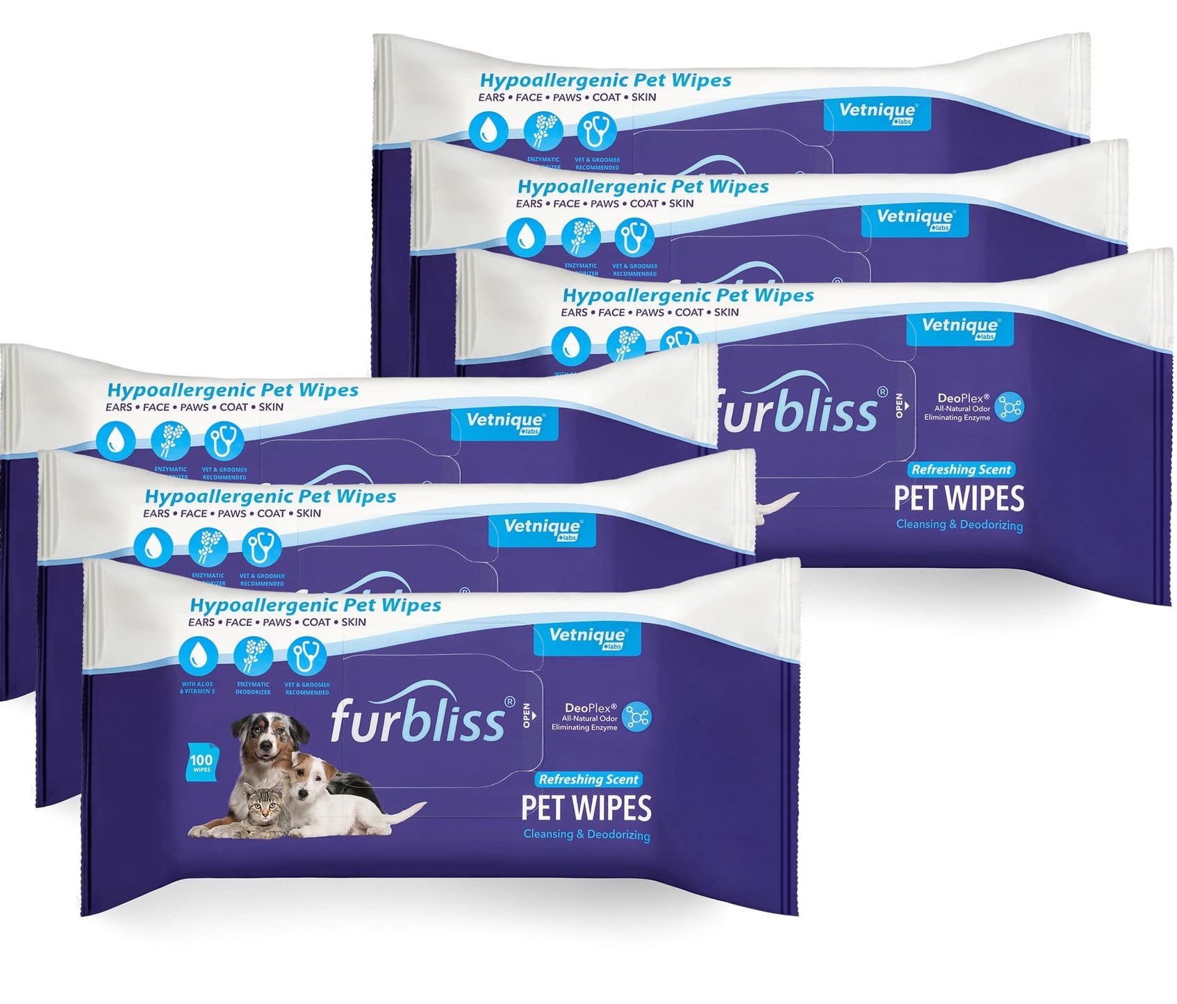Furbliss Hygienic Grooming Pet Wipes Refreshing 100 count (6 Pack) 1