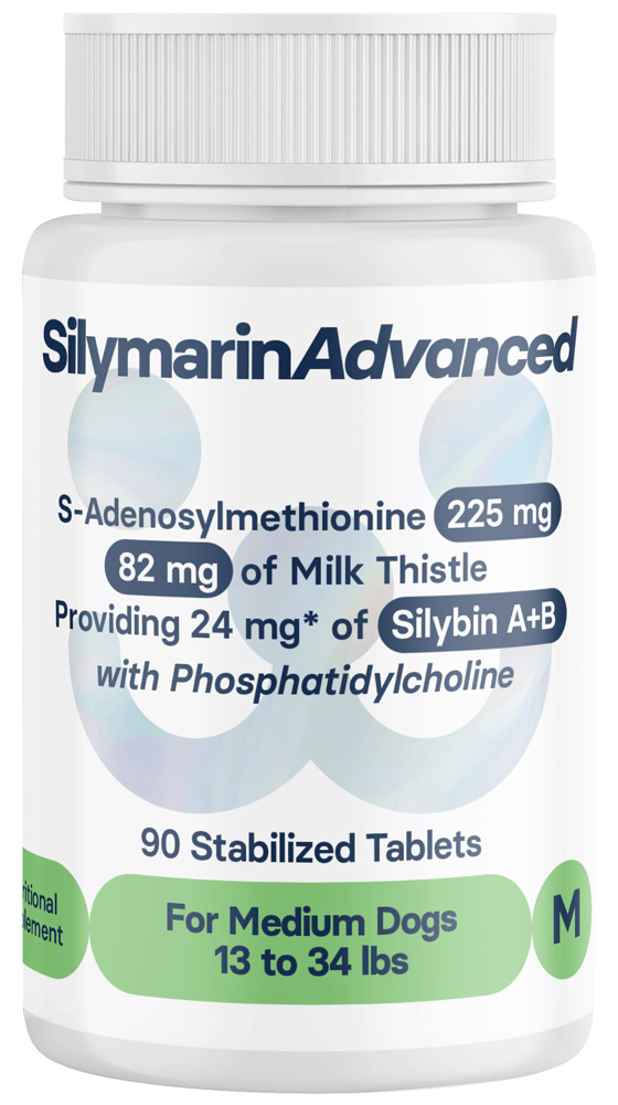 SilymarinAdvanced 90 comprimidos 225 mg para perros medianos de 13 a 34 lbs 1