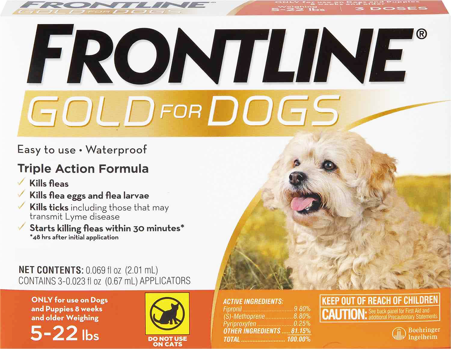 Frontline Gold for Dogs 1 dose 5-22 lbs (Orange) 1