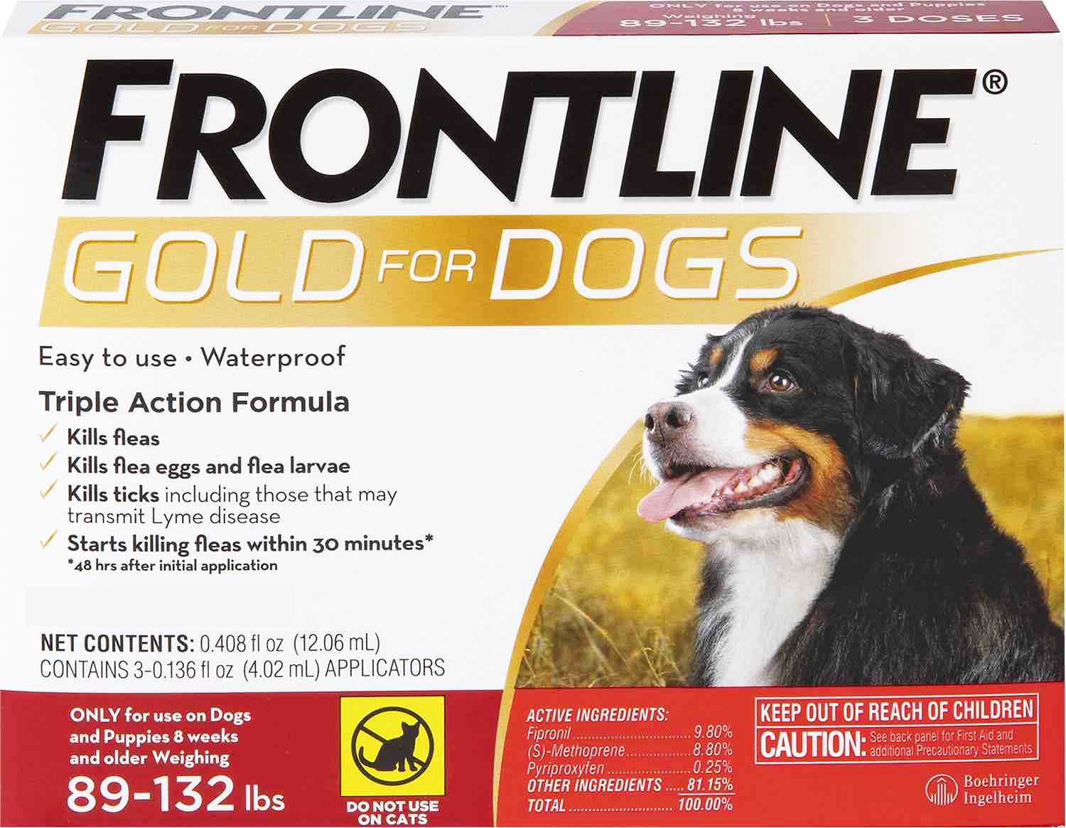 Frontline Gold for Dogs 1 dose 89-132 lbs (Red) 1