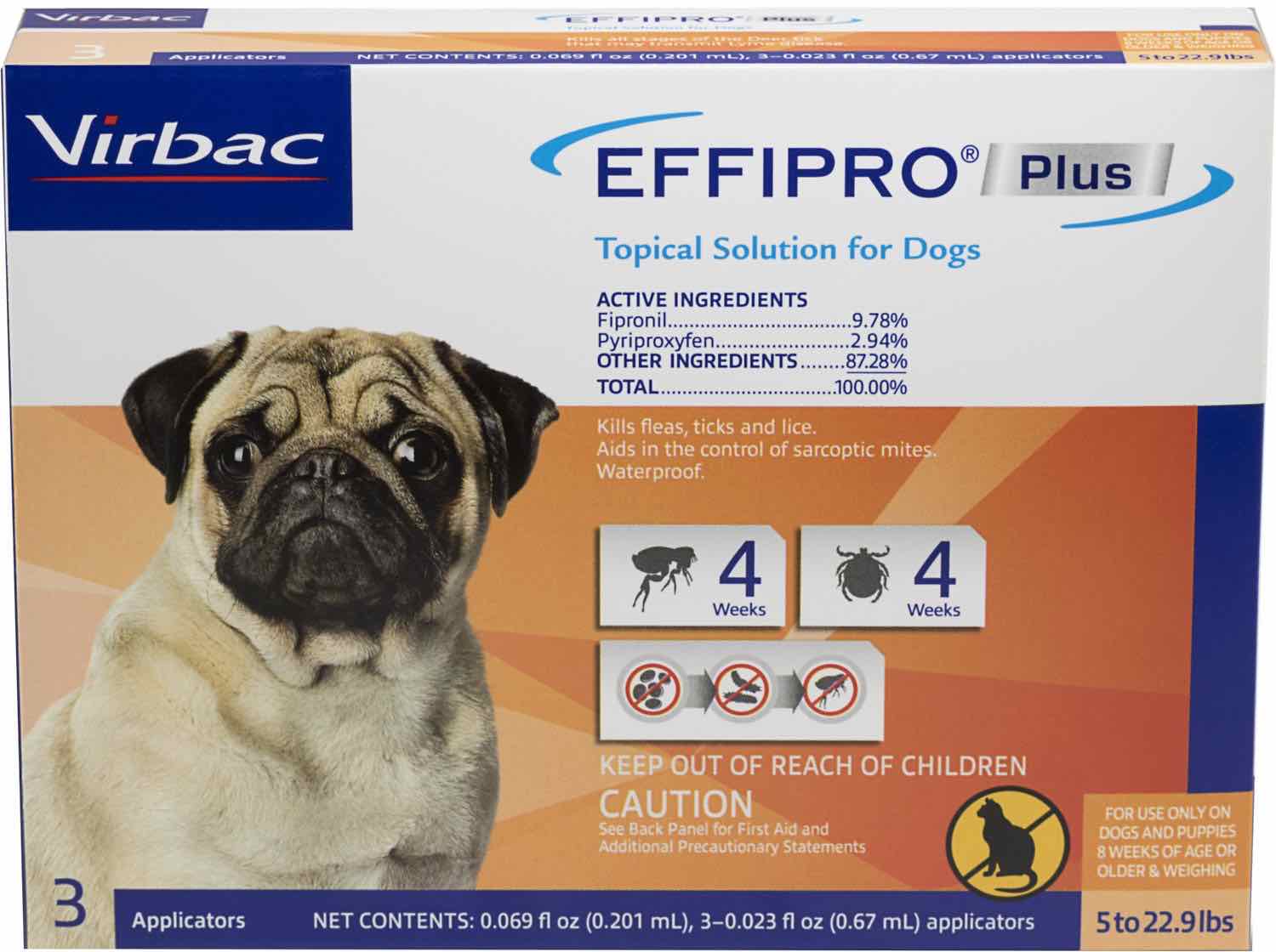 Effipro Plus para Perros para perros y cachorros de 5 a 22.9 libras 3 dosis 1