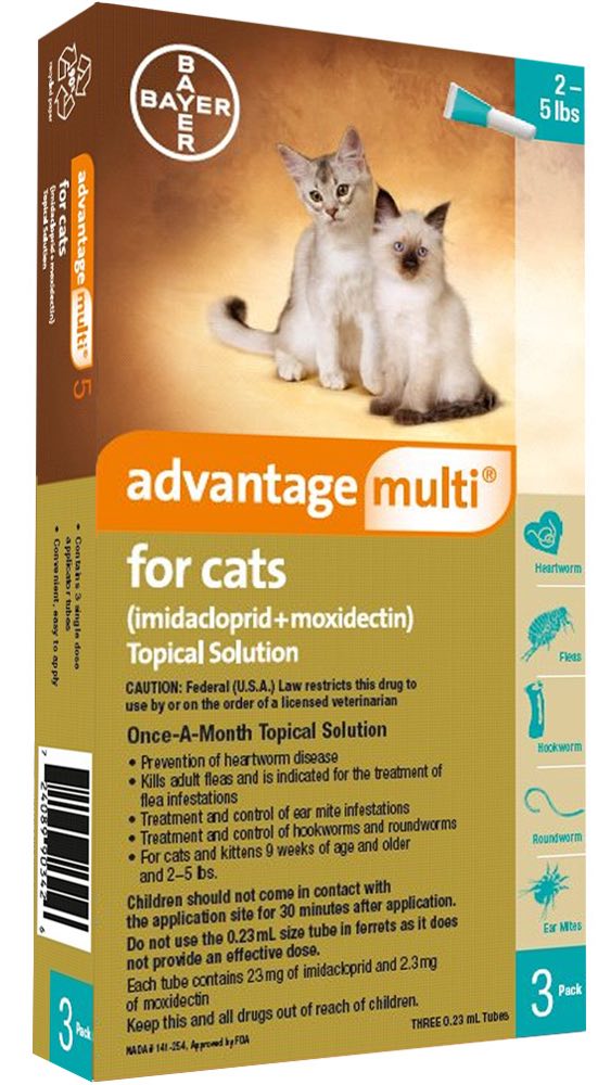 Advantage Multi for Cats 3 doses 2-5 lbs (Turquoise) 1