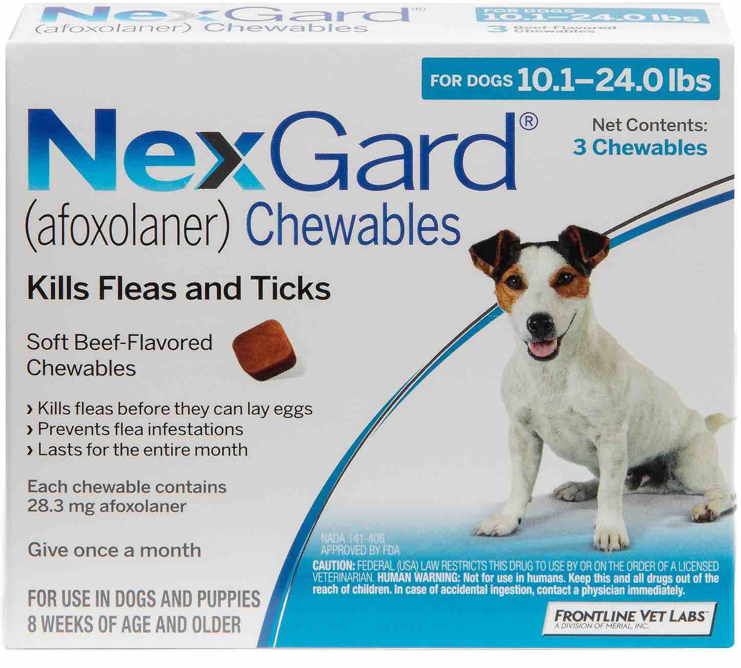 NexGard 3 chewables for dogs 10.1-24 lbs (Blue) 1